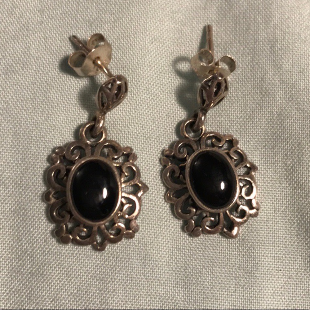 Black and silver earrings